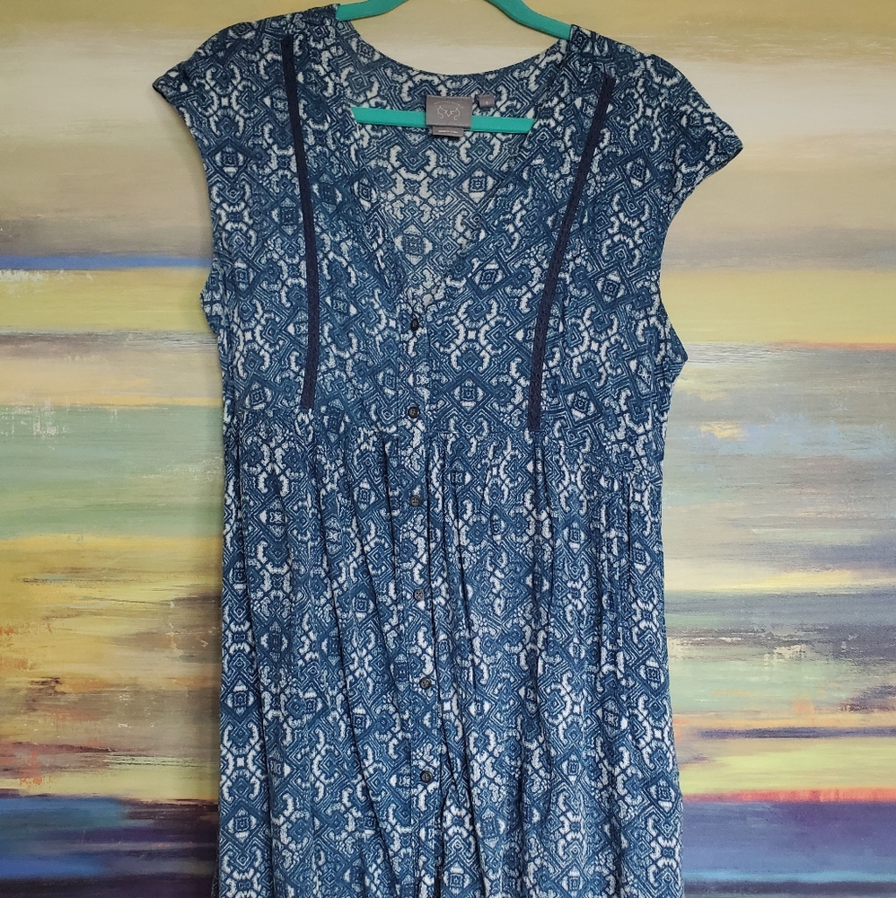Anthropologie Blue Tunic Top